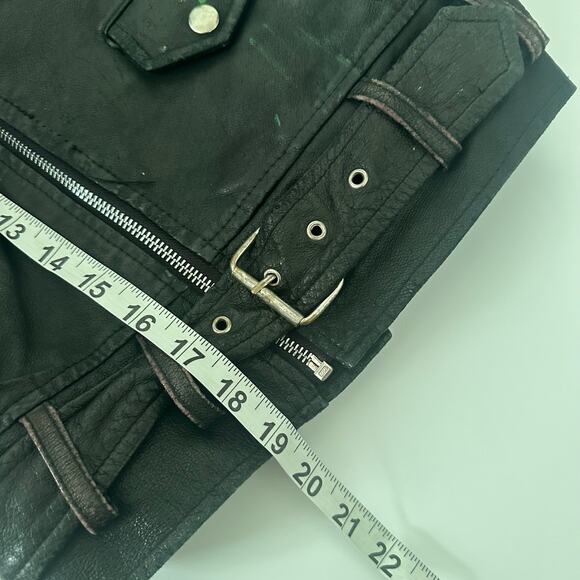 Y2K Wilson Leather Bomber Jacket Harley Patches - Picture 11 of 11